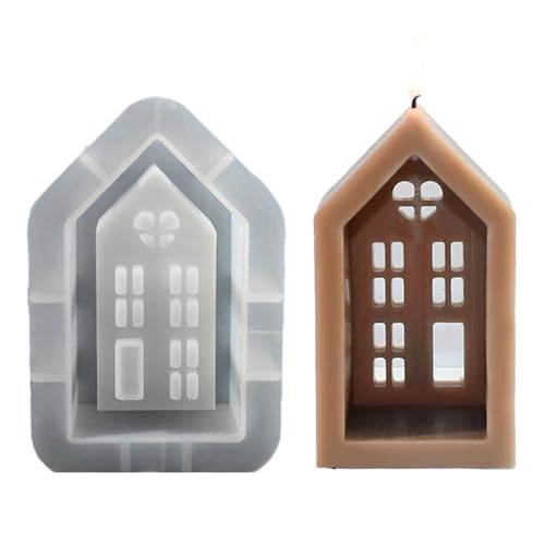 BUBEFSKD Hausform Kerzenformen Zum Herstellen Von Seifenraumdekorationshalter Zum Herstellen Von Teelichthalter Silikon von BUBEFSKD