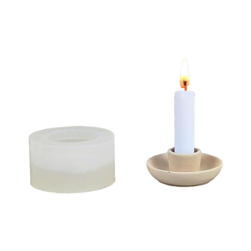 Hexagon Round Candlestick Silicon Schimmel Kerzenhalter Schimmelpilze Tisch Ornament Werkzeug Gips Machen Versorgung Nicht Stick Epoxidharzformen Silikon Einzigartig Für Anfänger von BUBEFSKD