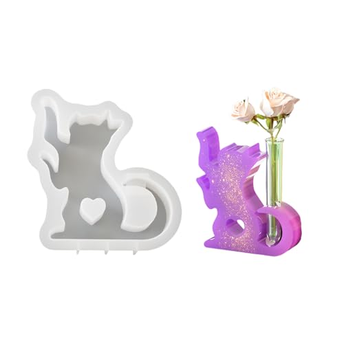 Hydroponische Pflanze Formen Handgefertigt Ihre Eigenen Katzen Pflanzenständer Mit Silikonblütenknopfform Vase Form Textur Katzen Blütenvase von BUBEFSKD