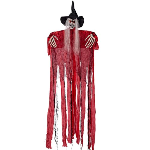 BUBEFSKD Light Up Witch Dector Halloween Animierter Gespräch Und Sound Aktiviertes Skelett Verleihen Ihrem Outdoor Decor Light Up Witch Eine Gruselige Note von BUBEFSKD