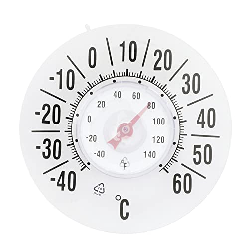 Löschen Der Temperatur Thermometer Batterie FREES Überwachung Messgerät Doppelte Skala -40-60 ℃ /-40-140 ° F Für Fenster Haushaltsfenster Haushaltsfenster Außensaugen von BUBEFSKD
