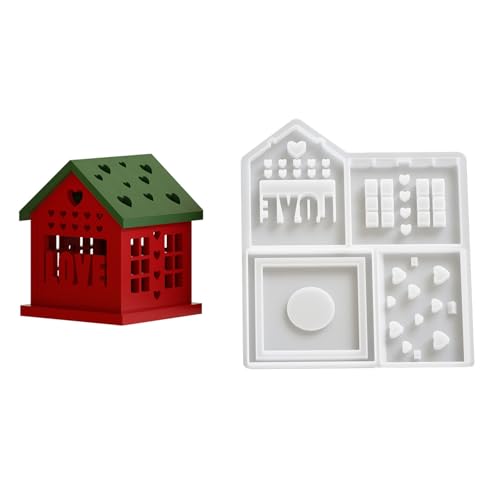 Multifauntale Silikonformen Nachtlicht Ständer Hausform Basteln Epoxidharzformen Ornament Formen Schmuckzubehör Herstellen von BUBEFSKD