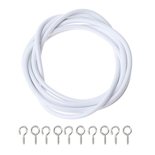 NET 2m Vorhangdrahtfenster Kabel Kabel Saite Mit 5 Fischaugen 5 Haken Duschvorhang Ringe Mit Klammern Weiß NET 2m Vorhangdrahtfenster Kabel Kabel Saite Mit 5 Fischaugen 5 Haken Duschvorhang Ringe Mit Klammern Weiß von BUBEFSKD