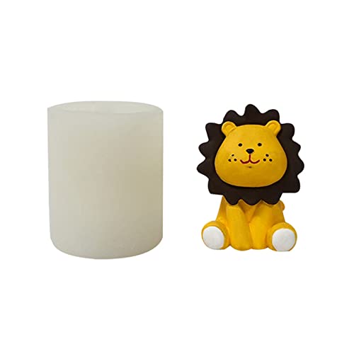 BUBEFSKD Niedliche Löwen Kaninchenbären Kerze Silikonformen Epoxidharz Tisch Ornamente Schimmelpicke Machen Werkzeug Leicht Zu Reinigen Süße Tierische Silikon Handgefertigte Soap Für Die Seife Machen von BUBEFSKD