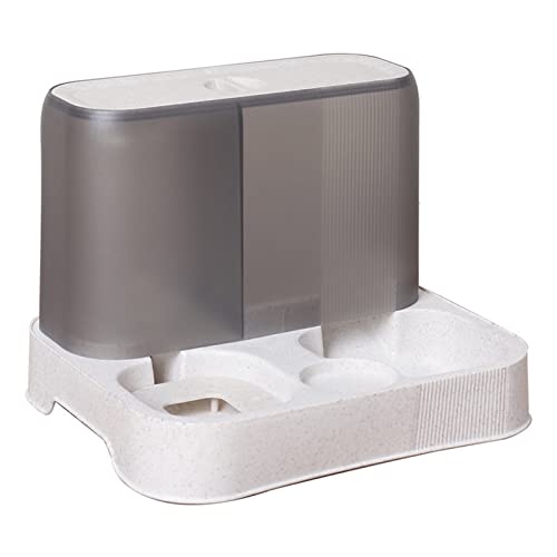 BUBEFSKD PET Automatische Futtermittel + Wasserer Katzenfutterbehälter Schüssel Anti Laugher Wasserfontan 2 In 1 Haustier Große Hunde Wasserversorgungskatze Futtergerichte Für Innenkatzen von BUBEFSKD