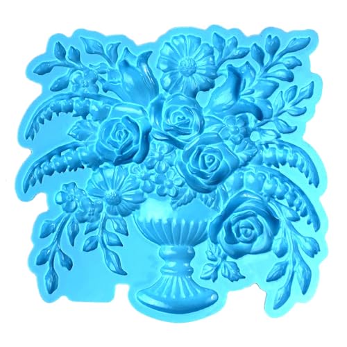 Rose Blumenpot Epoxidharzform Nicht Stick Home Dekoration Silikonform Handwerk Tisch Ornament Werkzeug Haltbares Epoxidharzformen Silikon Einzigartig Für Anfänger Kerzenform Ornament von BUBEFSKD