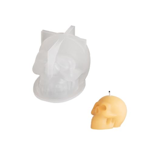 Schädelkerzenschimmel Schokoladenkuchen Handgefertigt Seife Gips Gips Silikonform Oramente Für Halloween Dekorationen Silikonform von BUBEFSKD