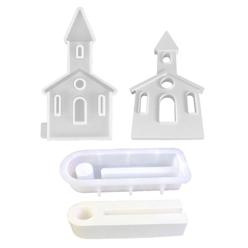 Schloss Kerzenhalter Form Mit Basisform Epoxidharz Silikonformen Zum Herstellen Von Gips Der Gips Ornament Kunsthandwerkszubehör von BUBEFSKD