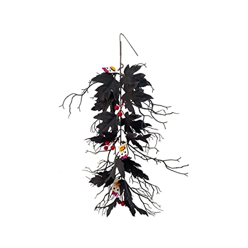 Schwarze Ahornblattgirlande Blumengirlanden Spukhaus Halloween Künstliche Hanging Fall Leaves Dekore Dekoration Mit Beere Schwarze Ahornblattgirlande Blumengirlanden Spukhaus Halloween Künstliche Hanging Fall Leaves Dekore Dekoration Mit Beere von BUBEFSKD