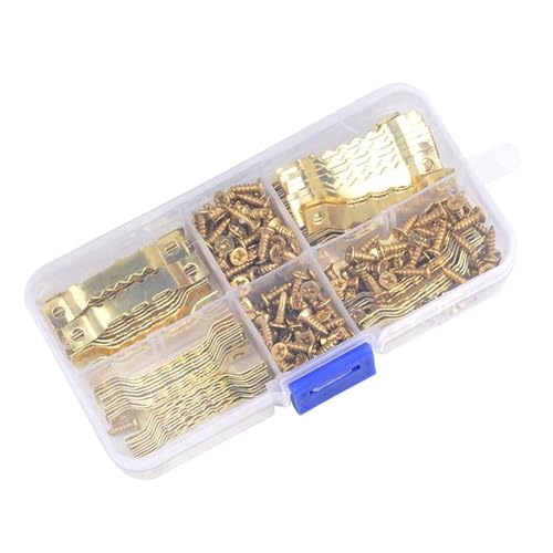 Set Von 100 Goldenen Bildmontagen Metallwandhalterungen Sägezahnbügel Mit Schrauben Für Bilderrahmen Malerei Fotos Kunstanzeige Set Von 100 Goldenen Bildmontagen Metallwandhalterungen Sägezahnbügel Mit Schrauben Für Bilderrahmen Malerei Fotos Kunstanzeige von BUBEFSKD