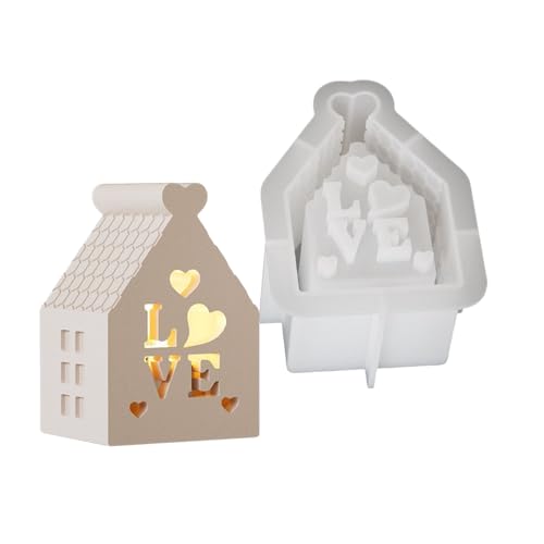 Silikonform Für Kerzenbasis Elegante Hohle Haus Geformte Teelichthalter Home Dekoration Herstellung Von Aromatherapys Gipsform von BUBEFSKD
