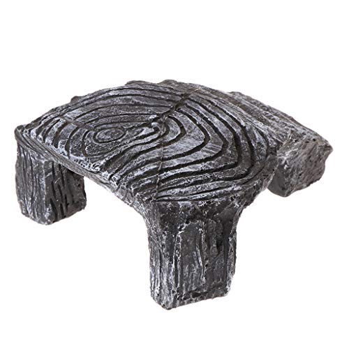 Stabile Schildkröten Beinplattform Realistische Harz Rasting Island Dock Höhle Versteck Für Wasserschildkröten Klettern Aquariumheizung Licht Thermometer Pflanzen Luftpumpe Kies Sand Dekoration Luft von BUBEFSKD