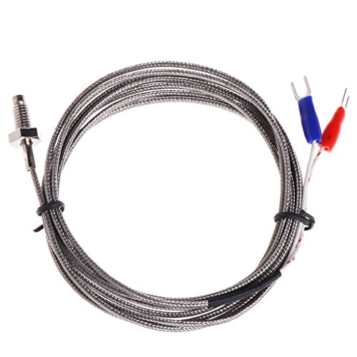 Thermoelement K Typ Schraube Feindelemtyp K Thermoelement Temperatursensor Sensordraht 0-400 ℃/ 32~752 ° F Professionelles Digitales Thermometer Hygrometer Wassertemperatur Messfeuchtigkeit von BUBEFSKD