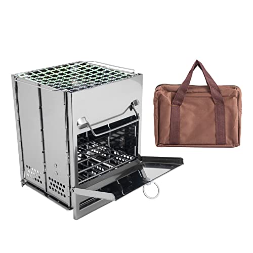 Tragbarer Camping Rucksackofen Faltungsfeste Holzverbrennungen Alkohol Edelstahl Überleben Holzkohlegrill von BUBEFSKD