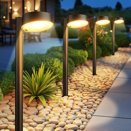 BUCASA Solarlampen für Außen Garten, 4X12 LEDs Helle Solarleuchten für Außen mit Längere Arbeitzeit, IP65 Wasserdicht Solar Gartenleuchten Deko für Rasen Terrasse Hof Balkon Geschenke von BUCASA