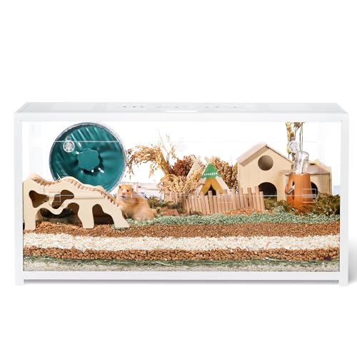 BUCATSTATE Hamsterkäfig Metall 2,0 - Kleintierlebensräume Groß Stapelbar mit Doppeltür 100L x 50W x 52,5H cm für Zwerghamster, Nager, Mäuse (0,5m², Weiß) von BUCATSTATE
