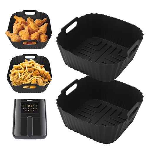 2 Stück Airfryer Silikonform für Philips Essential Airfryer 4.1L, Silikonform Heißluftfritteuse für Philips 4.1L HD9252/HD9200/HD9255, für Philips Airfryer Zubehör von BUCOMTU