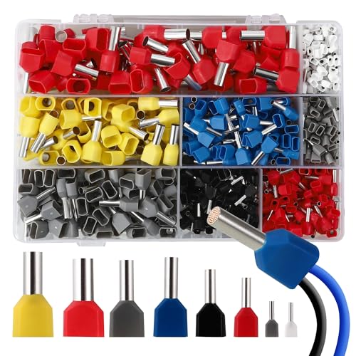750 Stück 0,5-10 mm² Zwilling Aderendhülsen Set,Twin Aderendhülsen Set mit Sortimentsbox, Isolierte Doppelt Adernhülsen Kabelendhülsen für sichere Drahtverbindungen 750 Stück 0,5-10 mm² Zwilling Aderendhülsen Set,Twin Aderendhülsen Set mit Sortimentsbox, Isolierte Doppelt Adernhülsen Kabelendhülsen für sichere Drahtverbindungen von BUCOMTU