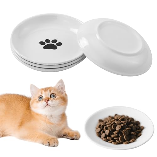 BUCOMTU Katzennapf Keramik, 4 Stück Katzennapf Flach, Futternapf Katze, Flacher Napf, Spülmaschinenfest Katzenteller, Lindert die Ermüdung der Schnurrhaare, Katzenschüssel für Katzen und Welpen BUCOMTU Katzennapf Keramik, 4 Stück Katzennapf Flach, Futternapf Katze, Flacher Napf, Spülmaschinenfest Katzenteller, Lindert die Ermüdung der Schnurrhaare, Katzenschüssel für Katzen und Welpen von BUCOMTU