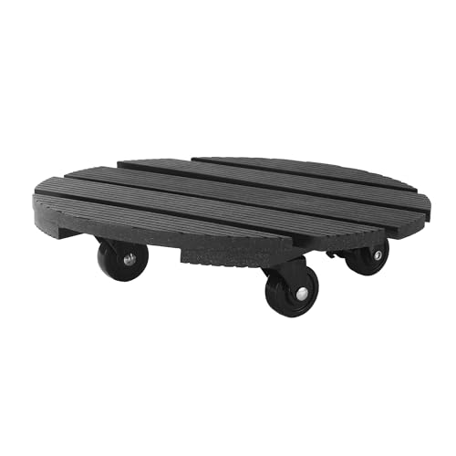 BUCOMTU Pflanzenroller 30 cm Ø aus WPC Blumenkübel-Roller mit 360° Gummirollen, Pflanzenroller Outdoor Wetterfest,2 Bremsen, UV- & Wetterbeständig, Tragkraft bis 120 kg von BUCOMTU
