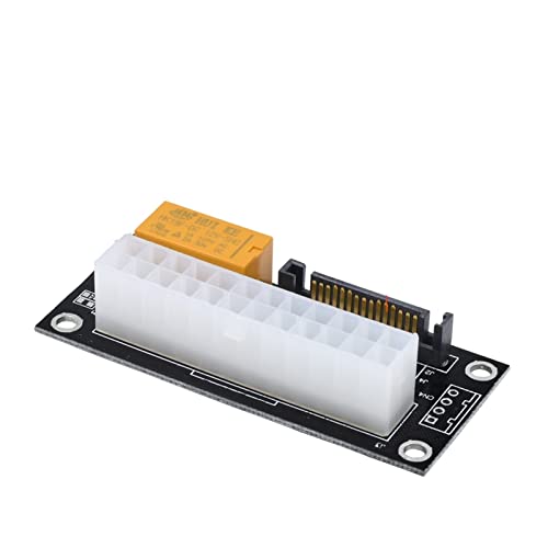 BUDAY 24-polig auf 4-polig/SATA-Molex-Synchron-Dual-Netzteil, Synchronisations-Adapterkarte, ATX Add2psu für Bergbau (5 Stück auf SATA-Schwarz) von BUDAY