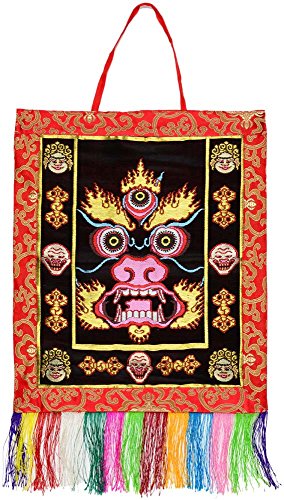 BUDDHAFIGUREN/Billy Held Buddhistischer Wandbehang Mahakala gestickt 40 cm x 47 cm Tibet Wandbehang von BUDDHAFIGUREN/Billy Held