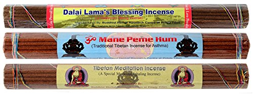 BUDDHAFIGUREN Set di incenso tibetano - Incenso Dalai Lama & incenso di meditazione & Om Mani Padme Hum Incenso Con Dorje e borsa von BUDDHAFIGUREN/Billy Held