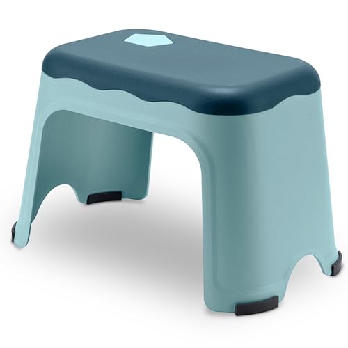 Stufenhocker Blau XL, Stufenhocker Kinder, Tritthocker Küche, Tritthocker Bad, Toilette Stufe, Kind Treppe, Erwachsene Tritthocker, Küche Treppenstufe (Blau) von BUDDLEY