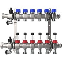 Buderus Logafloor Edelstahl Heizkreisverteiler mit Durchflussmengenmesser für 10 Heizkreise - 7738345861 von BUDERUS