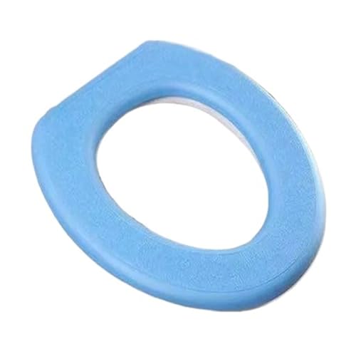 1 Stücke Waterpoof Weiche Toilettensitzabdeckung Badezimmer Waschbar Closestool Matte Pad Kissen O-form Toilettensitz Bidet Toilettenabdeckung 변기커버(Blue) von BUDGPZWSC