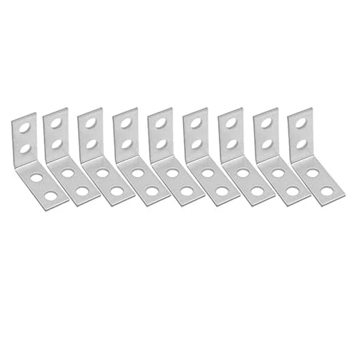 10/50 STÜCKE L-förmige Eckwinkel 90-Grad-Winkel Metall-Eckverbinder Regal-Wandhalterung Befestigungsklammern Schubladen-Hardware-Werkzeuge(10PCS) von BUDGPZWSC
