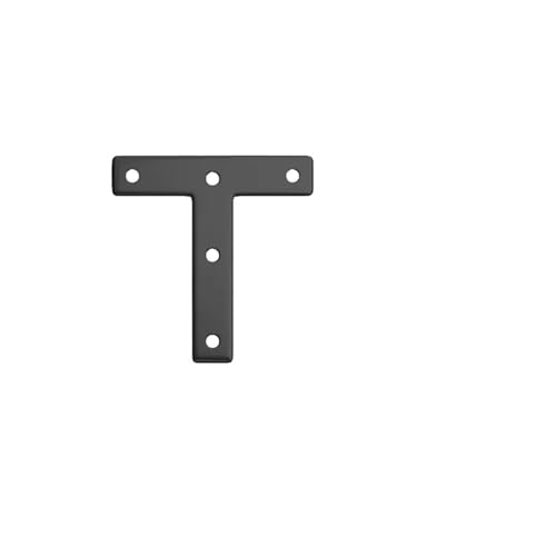 12 Stück Halterung T-förmiger Eckcode 90 Grad Rechtwinklig Möbelreparatur Eckcode Schwarz, For Tisch, Stuhl, Regal(Large 12pcs) von BUDGPZWSC