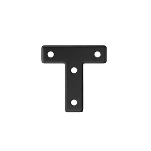 12 Stück Halterung T-förmiger Eckcode 90 Grad Rechtwinklig Möbelreparatur Eckcode Schwarz, For Tisch, Stuhl, Regal(Medium 12pcs) von BUDGPZWSC