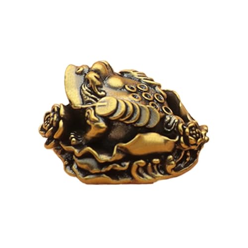 BUDGPZWSC 1PC Feng Shui Kröte Geld Messing Reichtum Glück Goldene Frosch Home Office Dekoration Glück Favor Geschenke Tabletop Ornament von BUDGPZWSC