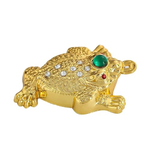 BUDGPZWSC Gold Kröte Legierung Geld Glück Glück Reichtum Frosch Ornament Home Centerpiece Feng Shui Figuren Büro Zubehör Geschenke von BUDGPZWSC