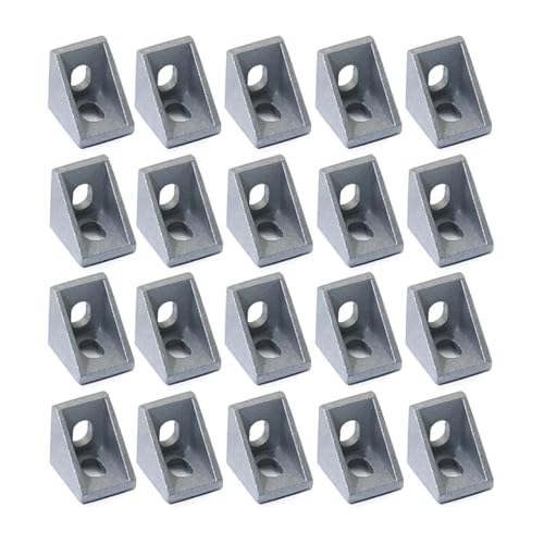 Eckwinkel For Aluminiumprofile, Serie 2020, L-förmiger Rechtwinkliger Verbinder For Standard-Aluminium-Extrusionsprofile Mit 6 Mm Schlitz(20Pcs) von BUDGPZWSC