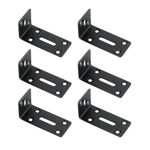 Schwarzer L-Winkelcode, Hochleistungshalterung, 90 Grad Rechtwinklig, Verstellbarer Winkelcode Aus Metall, For DIY-Möbelreparaturregale(6pcs small) von BUDGPZWSC