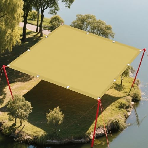 Sonnenschutz Sonnensegel 1.3 x 1.5 m Rechteckig Wasserdicht Sonnenschutz Windschutz Sichtschutz Windschutz Tarp mit Ösen Segeltuch 4 × 1.5 M Seile für Terrasse Garten, Creme Farben von BUDINGHY