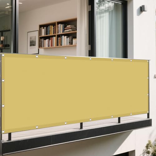 Sonnensegel Rechteckig 620 x 800 cm Rechteckig Wasserdicht 98% UV Schutz Baldachin Garten Segel mit Ösen Sichtschutz Reißfest Wetterfest Ohne Bohren für Garten Terrasse, Creme Farben von BUDINGHY