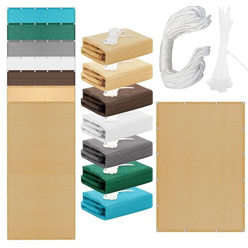 Sonnensegel Sonnenschutz 770 x 780 cm Rechteckig Atmungsaktiv 98% UV Schutz Rechteck Markisensegel mit Spannseilen mit Ösen für Terrasse Balkon, Sandgelb Sonnensegel Sonnenschutz 770 x 780 cm Rechteckig Atmungsaktiv 98% UV Schutz Rechteck Markisensegel mit Spannseilen mit Ösen für Terrasse Balkon, Sandgelb von BUDINGHY