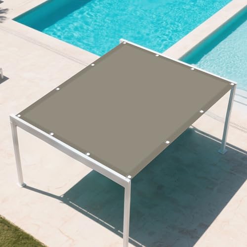 Sonnensegel Sonnenschutz Windschutz 8 x 10 m Rechteckig Wasserdicht 98% UV Schutz Beschattungsnetz Sonnencreme Vielen Größen mit Spannseilen für Terrasse Camping, Khaki von BUDINGHY