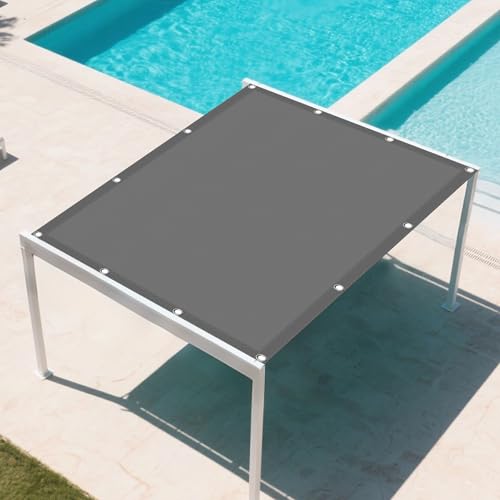 Sonnensegel Sonnenschutz Windschutz 9 x 10 m Rechteckig Wasserdicht 98% UV Schutz Beschattungsnetz Sonnencreme Vielen Größen mit Spannseilen für Terrasse Camping, Hellgrau von BUDINGHY