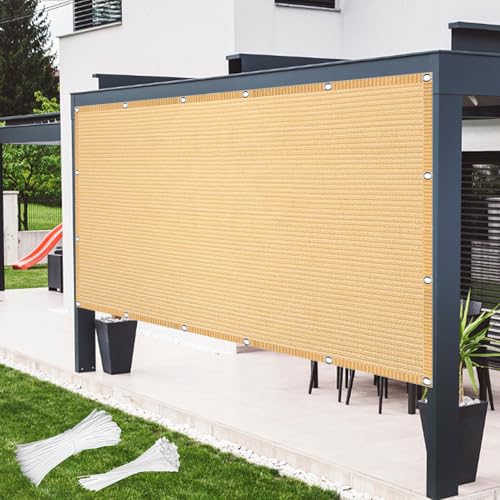 Sonnensegel Wasserabweisend 460 x 545 cm Rechteckig Atmungsaktiv Sonnenschutz Windschutz Nach Maß mit Ösen mit Ösen Und Befestigungsseile für Garten Terrasse, Creme Farben Sonnensegel Wasserabweisend 460 x 545 cm Rechteckig Atmungsaktiv Sonnenschutz Windschutz Nach Maß mit Ösen mit Ösen Und Befestigungsseile für Garten Terrasse, Creme Farben von BUDINGHY