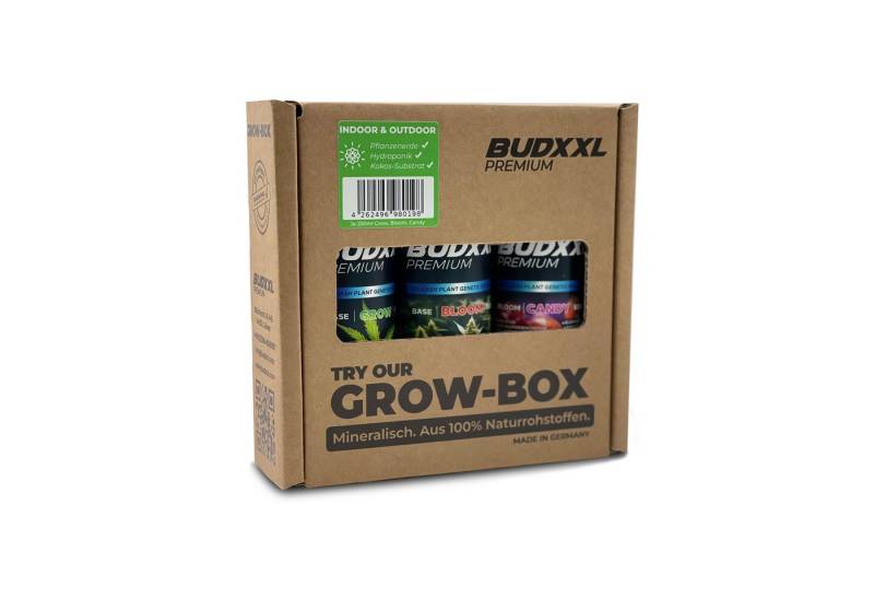 BUDXXL Pflanzendünger BUDXXL Grow-Box - Cannabis-Dünger-Set - Made in Germany, Probier-Set, Try-Pack von BUDXXL