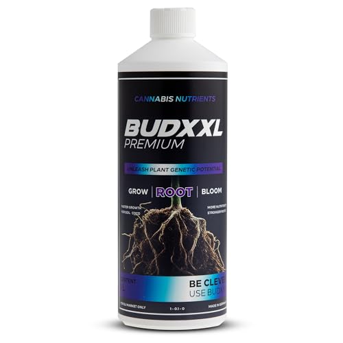 BUDXXL Root Wurzelstimulator - Premium Grow Booster für mehr Wurzelwachstum mit extra Aminosäuren, Mineralisch aus 100% Naturrohstoffen, Made in Germany (1 Liter) von BUDXXL