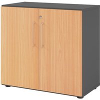 bümö smart Aktenschrank - 2 Ordnerhöhen Graphit/Buche bümö smart Aktenschrank - 2 Ordnerhöhen Graphit/Buche von BÜMÖ