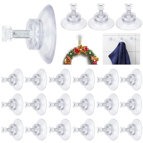 BUENTYA 20 Stück Saugnapf mit Gewinde Saughalter Saugnäpfe für Fenster Transparent Saugknöpfe Stark Schraub Saugnäpfe mit Rändelmutter M5 Haftsauger mit Gewinde Saugfuß Suction Cup für Auto Fenster von BUENTYA