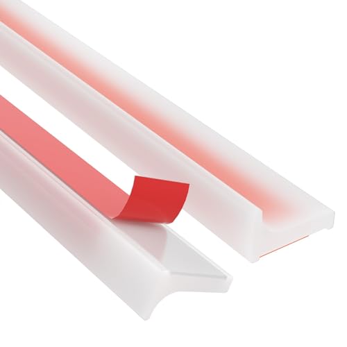Schwallschutzleiste Dusche Selbstklebend Wasserstopper Dusche Silicone Wasser Stopper Gummilippe Selbstklebend Duschleiste Boden Protektion für Küchen, Badezimmer (Transparente Farbe) von BUERPINKING