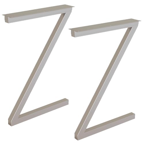 2 Stück Tischbein Metall, Tischbeine Möbelfuß, Robust Tischkufen Z-Form Für Couchtisch, Esstisch, Schreibtisch, Sitzbank, Mit Schrauben Und Anti-Rutsch-Füßen(Color:Silver,Size:30cm/12inx72cm/28.5in) von BUETPOX