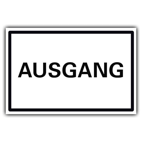Ausgang Schild Orientierung Hinweis Wegweiser Büro Infoschild PVC 300 x 200 x 3 mm Vorgebohrt B1-Zertifiziert Ausgang Schild Orientierung Hinweis Wegweiser Büro Infoschild PVC 300 x 200 x 3 mm Vorgebohrt B1-Zertifiziert von BUEWA Schilder